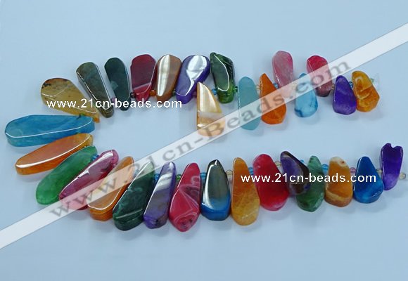 CTD2705 15.5 inches 10*25mm - 18*50mm freeform agate beads