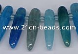 CTD2727 Top drilled 8*35mm bullet agate gemstone beads wholesale