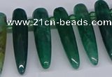 CTD2728 Top drilled 8*35mm bullet agate gemstone beads wholesale