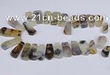 CTD2733 Top drilled 15*25mm - 20*35mm freeform montana agate beads