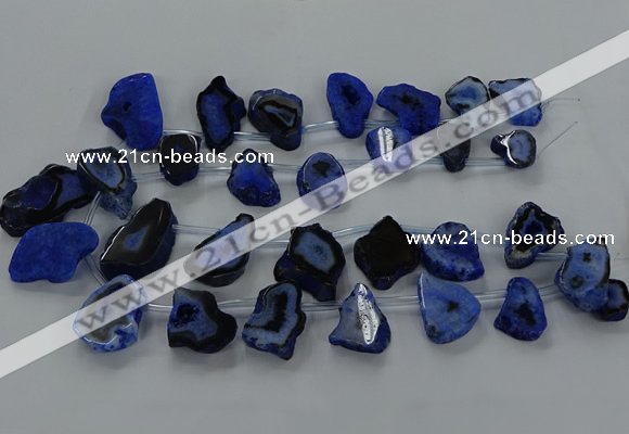 CTD2751 Top drilled 18*25mm - 25*45mm freeform druzy agate beads