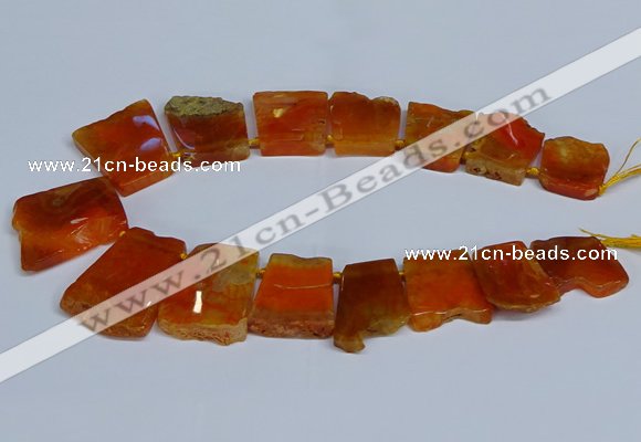 CTD2756 Top drilled 25*30mm - 35*45mm freeform agate beads