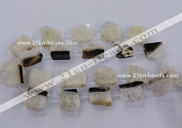 CTD2762 Top drilled 22*25mm - 25*35mm freeform druzy agate beads