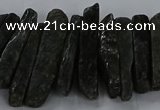 CTD2765 Top drilled 6*20mm - 8*55mm sticks green kyanite beads