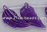 CTD2773 Top drilled 20*45mm - 25*55mm carved leaf agate beads