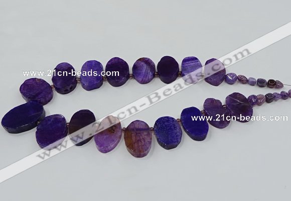 CTD2782 Top drilled 15*25mm - 25*40mm oval agate gemstone beads