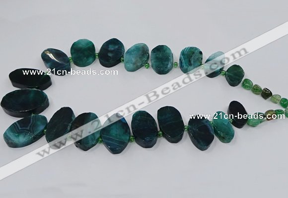 CTD2785 Top drilled 15*25mm - 25*40mm oval agate gemstone beads