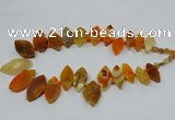 CTD2789 Top drilled 15*30mm - 25*45mm marquise agate gemstone beads