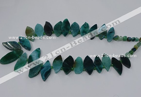 CTD2793 Top drilled 15*30mm - 25*45mm marquise agate gemstone beads