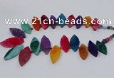 CTD2794 Top drilled 15*30mm - 25*45mm marquise agate gemstone beads