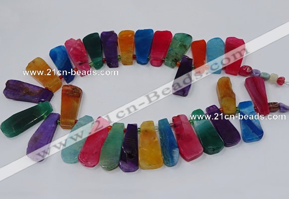 CTD2801 Top drilled 15*35mm - 20*40mm freeform agate gemstone beads