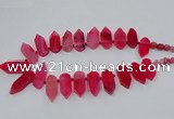 CTD2813 Top drilled 15*30mm - 15*45mm sticks agate gemstone beads