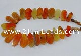 CTD2819 Top drilled 15*30mm - 18*45mm sticks agate gemstone beads