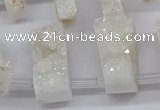 CTD2840 Top drilled 15*20mm - 18*40mm freeform plated druzy agate beads