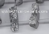 CTD2842 Top drilled 15*20mm - 18*40mm freeform plated druzy agate beads