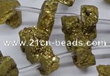 CTD2843 Top drilled 15*20mm - 18*40mm freeform plated druzy agate beads