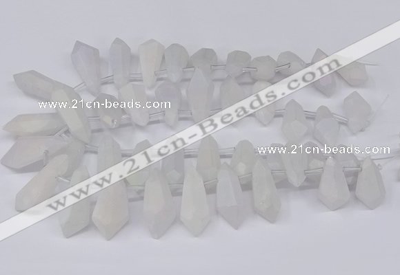 CTD2860 Top drilled 15*20mm - 22*50mm sticks plated quartz beads