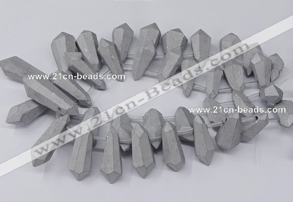 CTD2862 Top drilled 15*20mm - 22*50mm sticks plated quartz beads