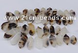 CTD2870 Top drilled 12*25mm - 18*45mm sticks Montana agate beads