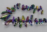 CTD2876 Top drilled 10*20mm - 15*50mm sticks plated quartz beads