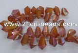 CTD2881 Top drilled 15*20mm - 22*50mm sticks plated quartz beads