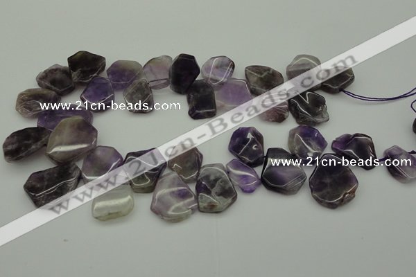 CTD304 Top drilled 15*20mm - 20*25mm freeform dogtooth amethyst beads