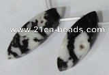 CTD31 Top drilled 10*23mm – 17*55mm marquise black & white jasper beads