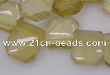 CTD312 Top drilled 15*18mm - 18*20mm faceted freeform lemon quartz beads