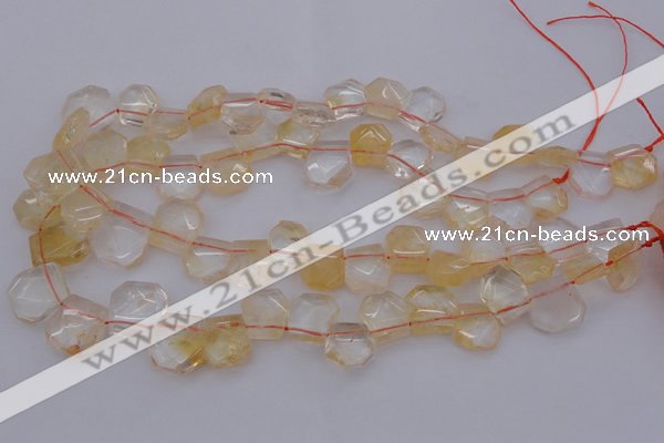 CTD315 Top drilled 15*18mm - 18*20mm faceted freeform citrine beads