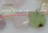 CTD317 15*18mm - 18*20mm faceted freeform multicolor quartz beads