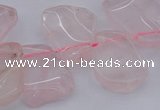 CTD320 Top drilled 15*20mm - 20*25mm freeform rose quartz beads