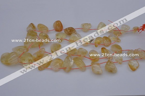 CTD323 Top drilled 15*20mm - 20*30mm freeform citrine beads