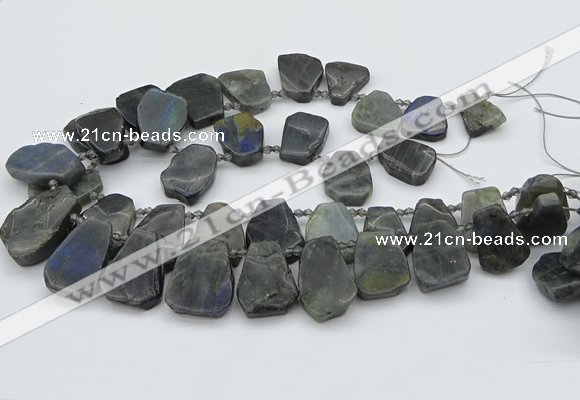 CTD334 Top drilled 15*20mm - 25*30mm freeform labradorite beads