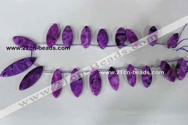 CTD34 Top drilled 10*24mm – 17*40mm marquise crazy lace agate beads