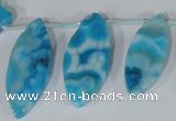 CTD35 Top drilled 10*24mm – 17*40mm marquise crazy lace agate beads