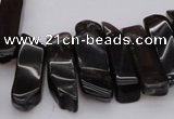 CTD350 Top drilled 10*28mm - 10*50mm wand smoky quartz beads