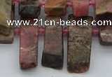 CTD3502 Top drilled 10*25mm - 10*45mm sticks rhodochrosite beads