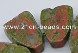 CTD3505 Top drilled 15*20mm - 25*30mm freeform unakite beads