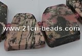 CTD3508 Top drilled 15*20mm - 25*30mm freeform rhodonite beads