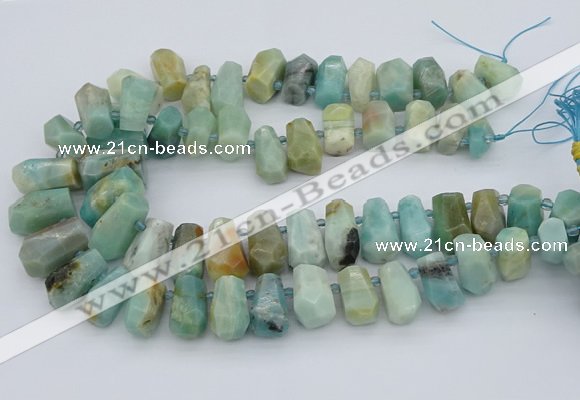 CTD3528 Top drilled 10*15mm - 15*25mm faceted nuggets amazonite beads