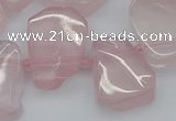 CTD3533 Top drilled 15*20mm - 25*30mm freeform rose quartz beads