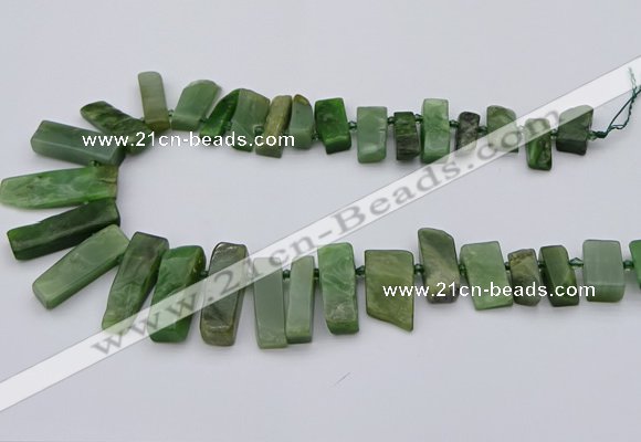 CTD3546 Top drilled 10*20mm - 12*35mm sticks Canadian jade beads