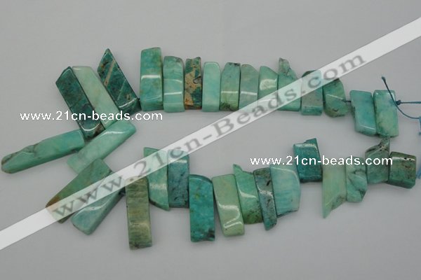 CTD355 Top drilled 10*28mm - 10*50mm wand Russian amazonite beads