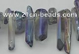 CTD3551 Top drilled 10*20mm - 12*30mm sticks plated quartz beads