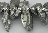 CTD3554 Top drilled 10*20mm - 12*30mm sticks plated quartz beads