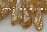 CTD3557 Top drilled 10*20mm - 12*30mm sticks plated quartz beads