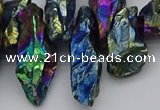 CTD3562 Top drilled 10*20mm - 12*30mm sticks plated quartz beads