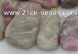 CTD3566 Top drilled 10*20mm - 20*45mm freeform pink tourmaline beads