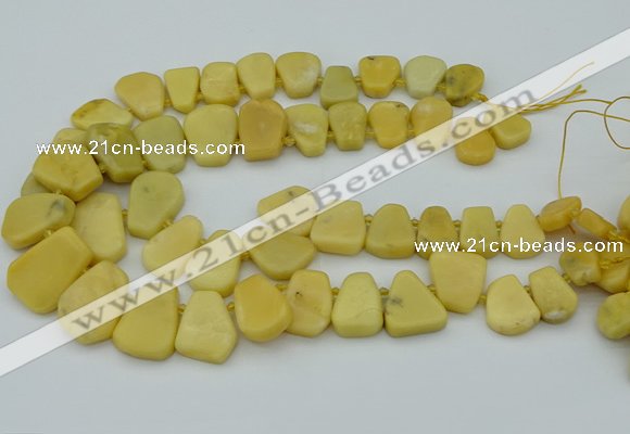 CTD3572 Top drilled 15*18mm - 22*30mm freeform yellow jade beads