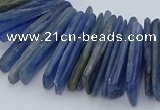 CTD3585 Top drilled 2*15mm - 5*40mm sticks blue kyanite beads